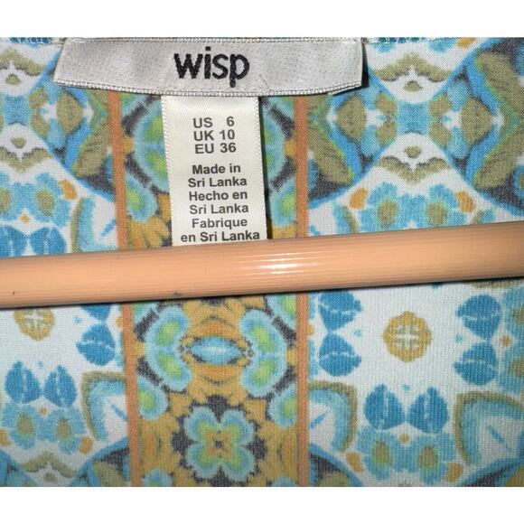 Wisp Retro Mod Shift Dress Women's Size 6 Boho Hippie Stretch Wedding Party - Picture 6 of 7